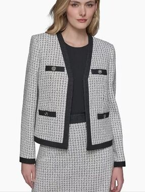 Carl Lagerfelt Tweed Jacket NWT Size 12 Black And White